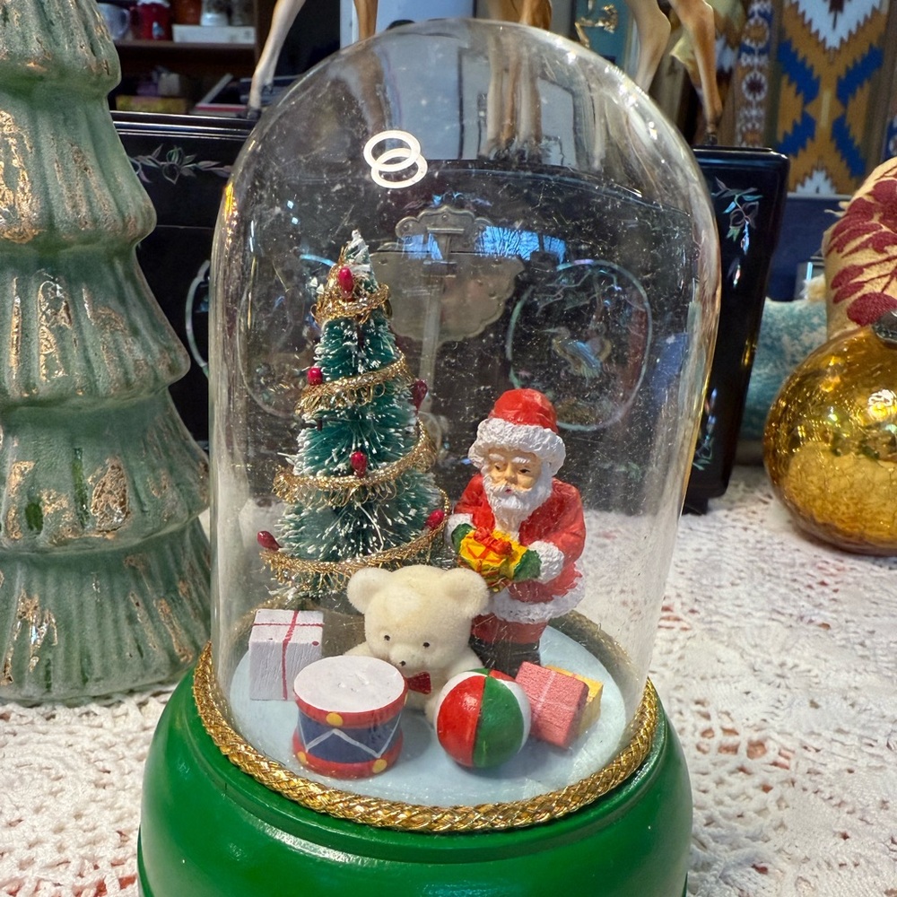 Vintage Christmas Cloche Musical Tabletop Ornament